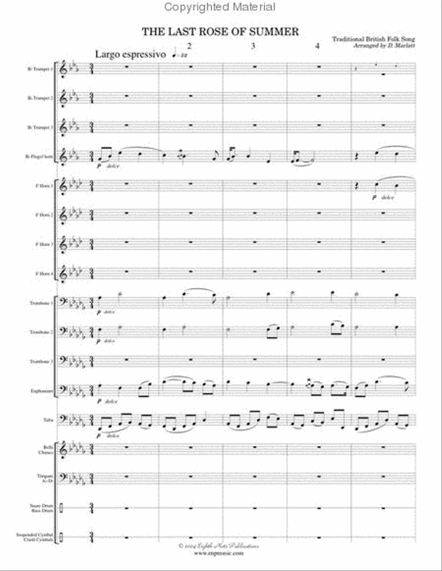 The Last Rose of Summer Small Ensemble scores gallery preview page 2