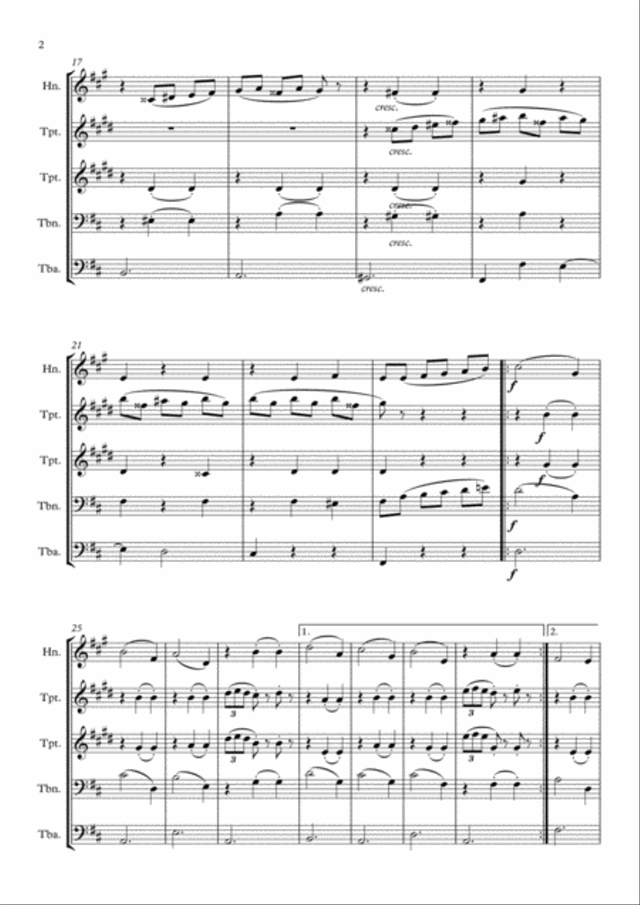 Romantic Medley for Brass Quintet Brass Quintet scores gallery preview page 2