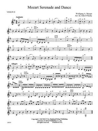 Mozart Serenade and Dance: 2nd Violin