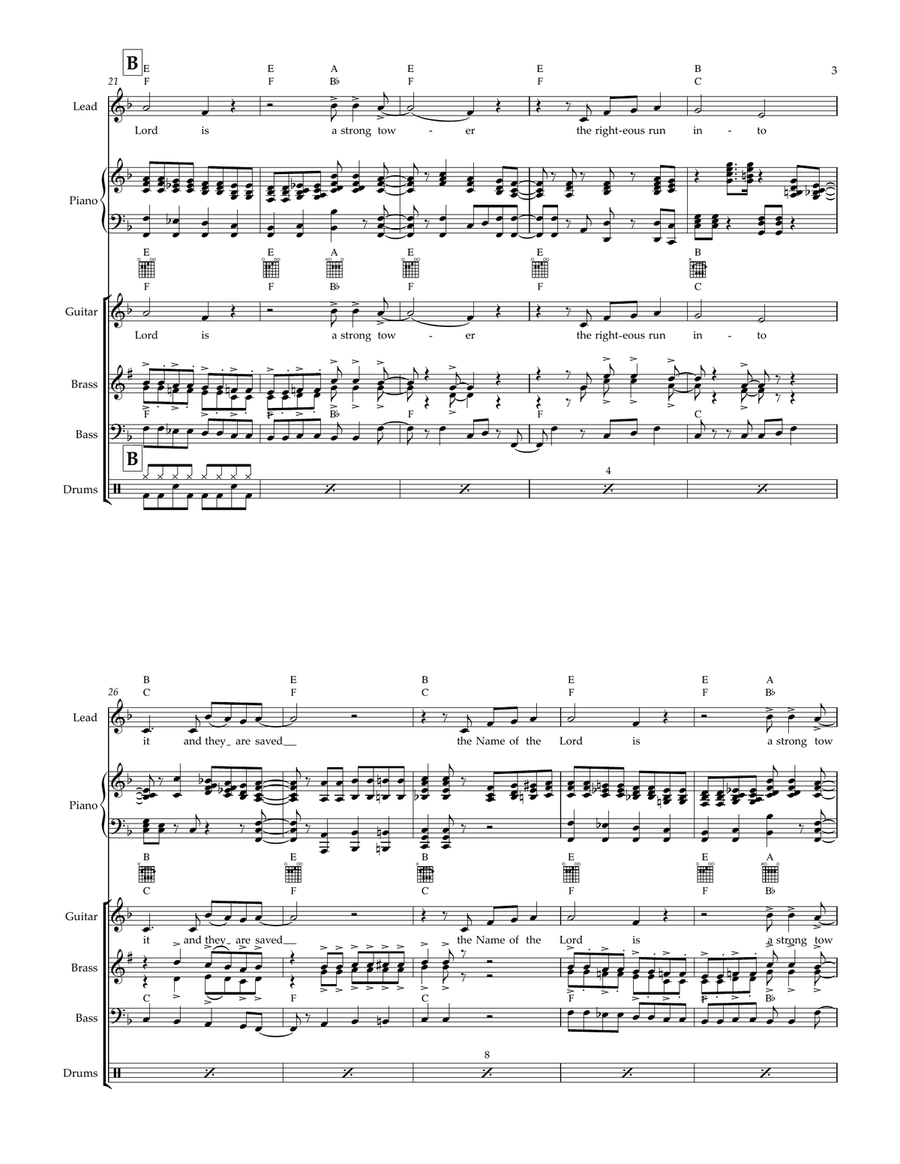 Blessed Be The Name Of The Lord Small Ensemble scores gallery preview page 3