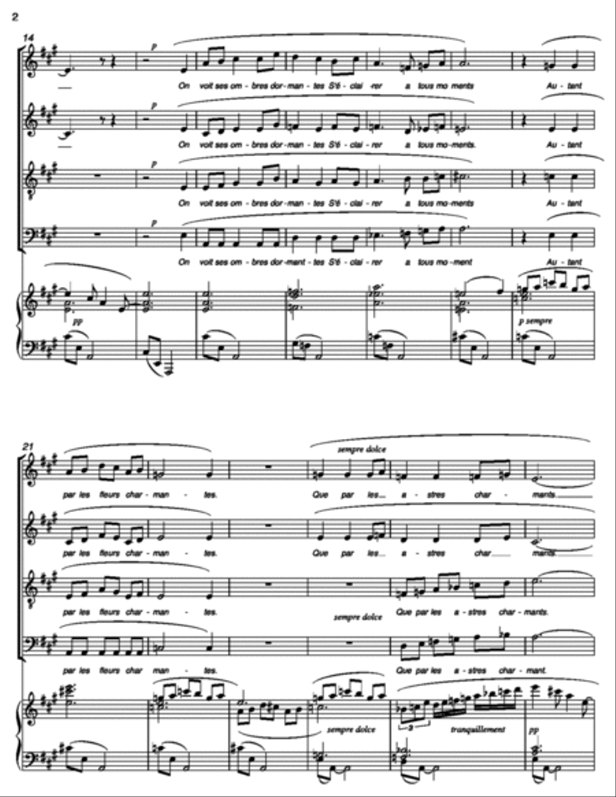 Nocturne SATB Fauré, arranged by Jennifer Tibbetts 4-Part scores gallery preview page 3
