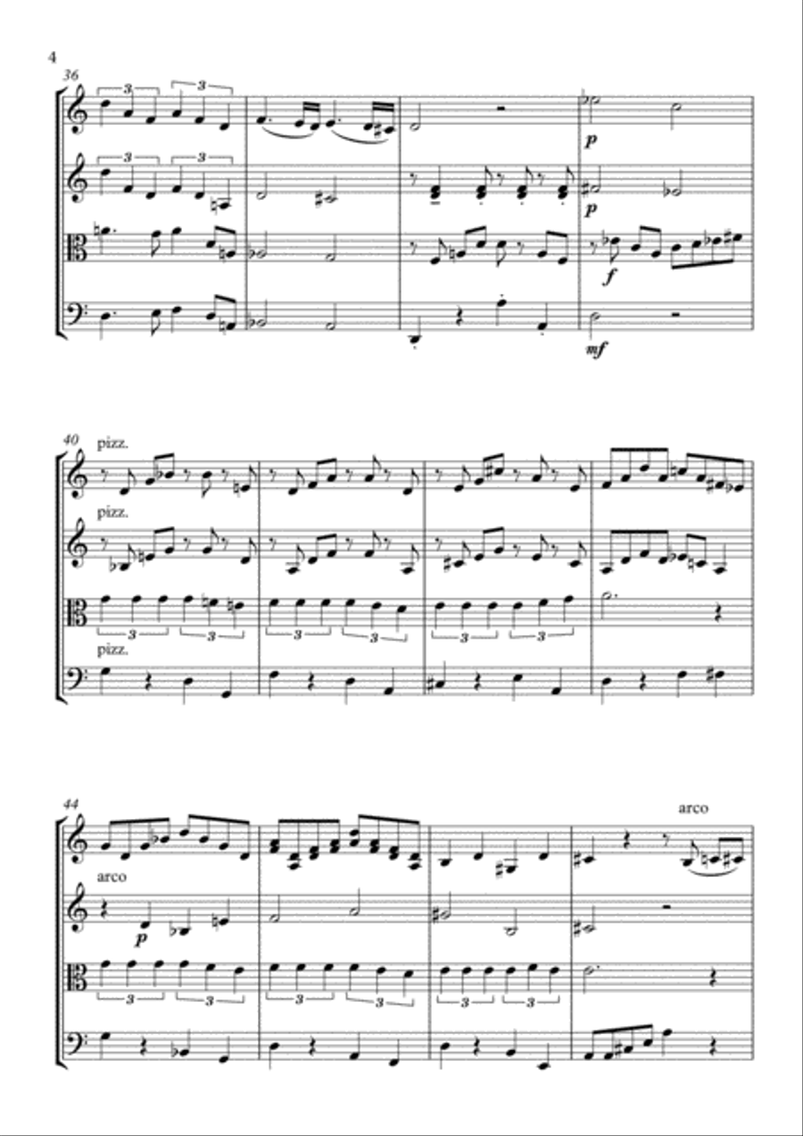 Besame Mucho (Kiss Me Much) String Quartet scores gallery preview page 4