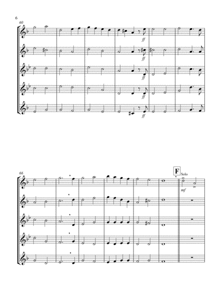 Burgundian Air/March of the Three Kings (F min) (Saxophone Quintet - 2 Alto, 2 Tenor, 1 Bari)