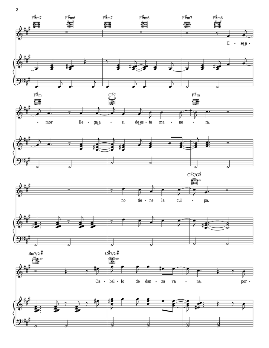 Bamboleo Piano, Vocal, Guitar scores gallery preview page 2