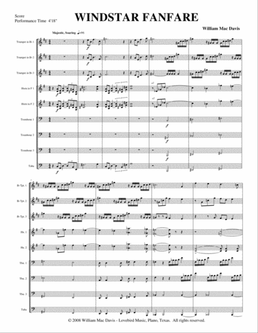 Windstar Fanfare Windstar Fanfare Brass Ensemble scores gallery preview page 2