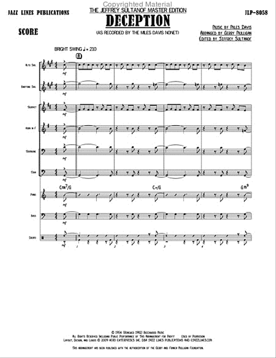 Deception Baritone Saxophone scores gallery preview page 5