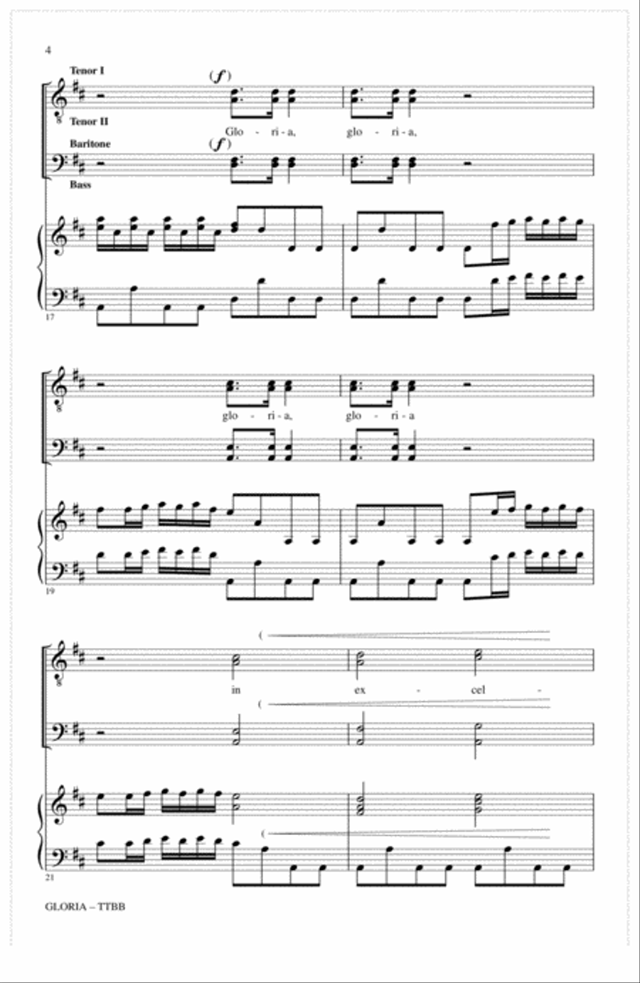 Gloria (arr. John Leavitt) TTBB scores gallery preview page 3