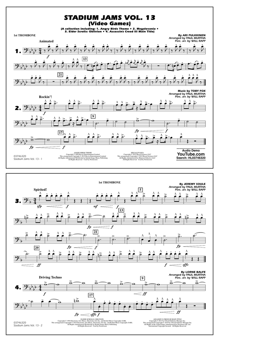 Stadium Jams Volume 13 (Video Games) - 1st Trombone