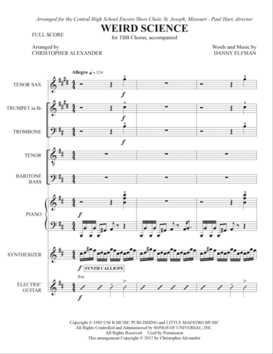 Weird Science Tenor Saxophone scores gallery preview page 4