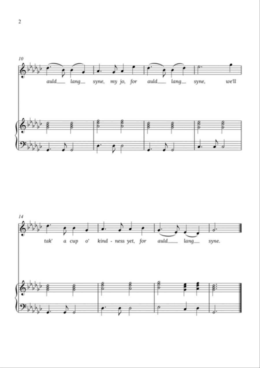 Auld Lang Syne Auld Lang Syne Alto Voice scores gallery preview page 2