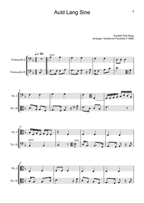 Scottish Folk Song - Auld Lang Sine. Arrangement for Cello Duet