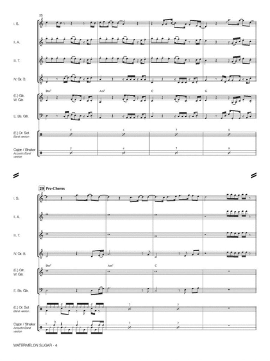 Watermelon Sugar Guitar Ensemble scores gallery preview page 6