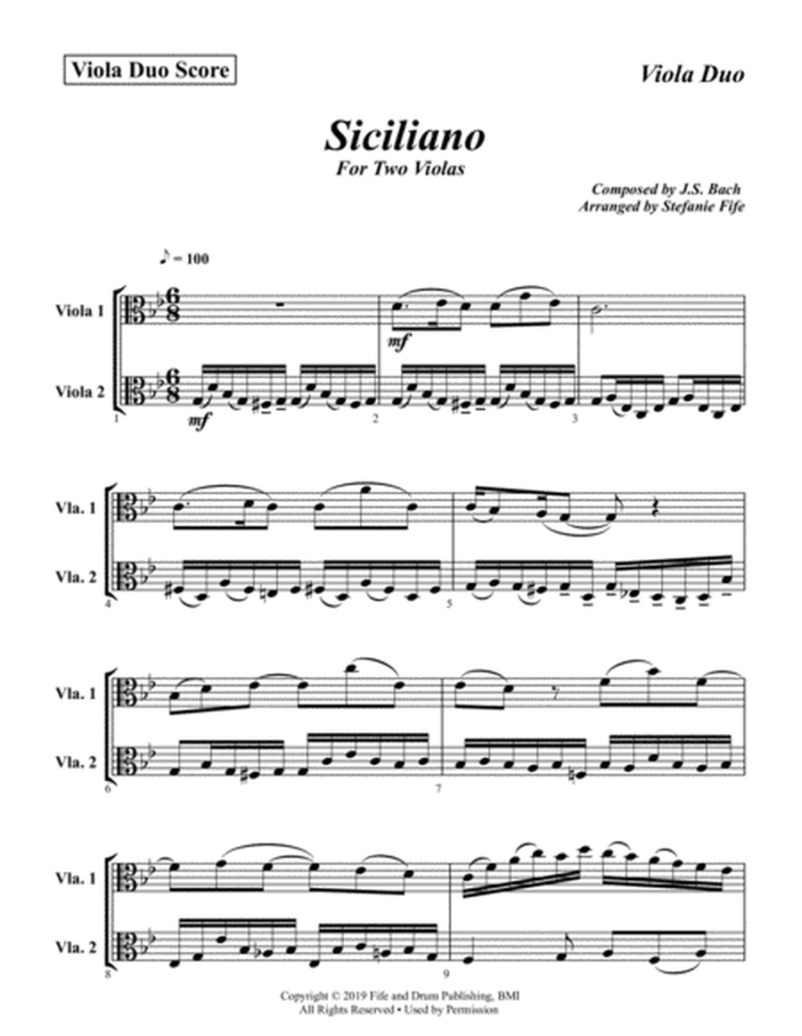 Bach Siciliano for Two Violas image number null