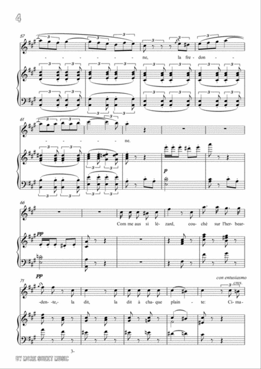 Meyerbeer-Chant de mai in A Major,for Voice and Piano Voice Solo scores gallery preview page 6
