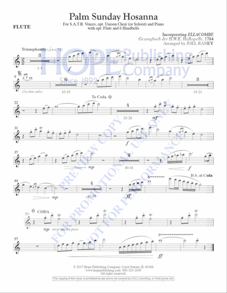 Palm Sunday Hosanna Unison Choir scores gallery preview page 17