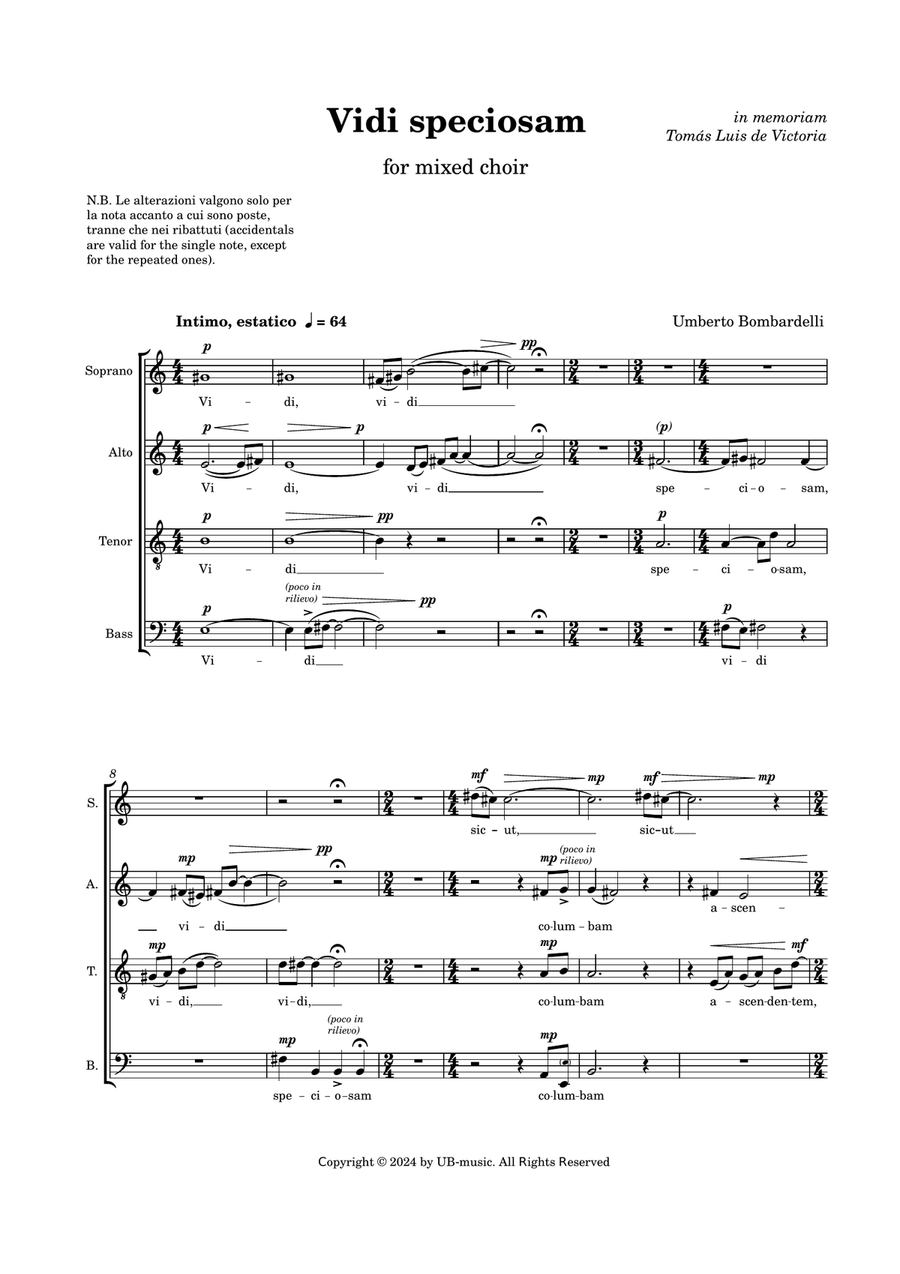 VIDI SPECIOSAM for mixed choir (SATB) 4-Part scores gallery preview page 2