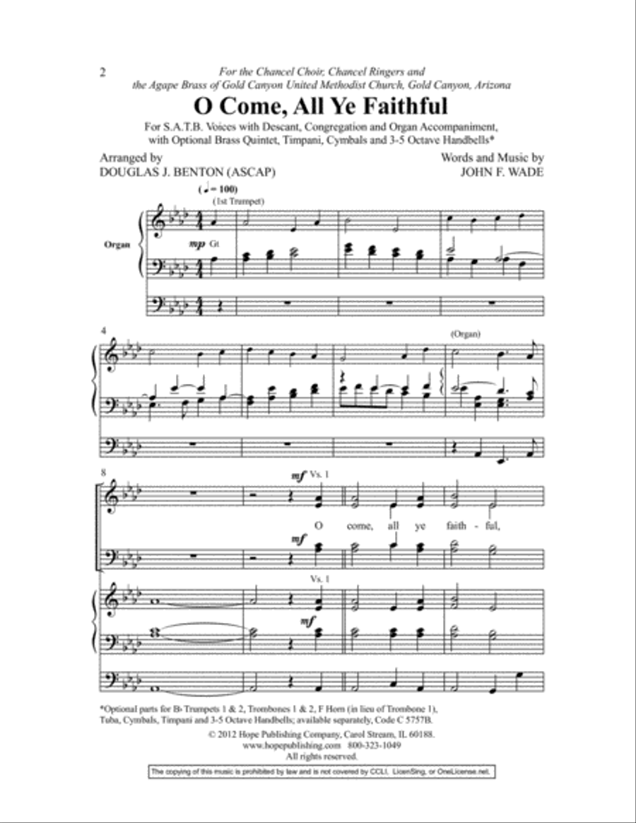 O Come, All Ye Faithful Choir scores gallery preview page 2