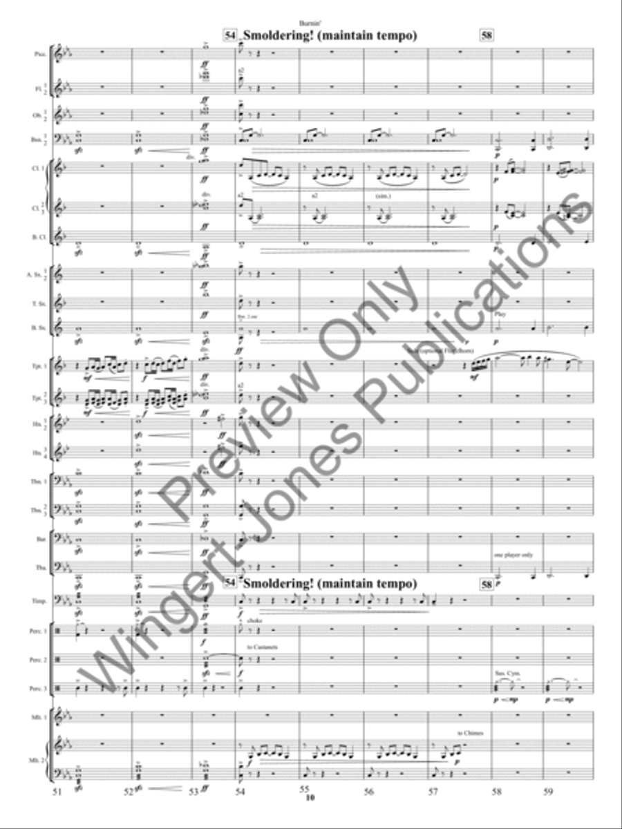 Burnin'! Burnin'! Concert Band scores gallery preview page 13