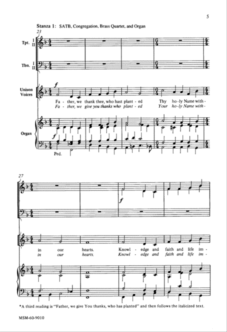 Father, We Thank Thee, Who Has Planted 4-Part scores gallery preview page 4