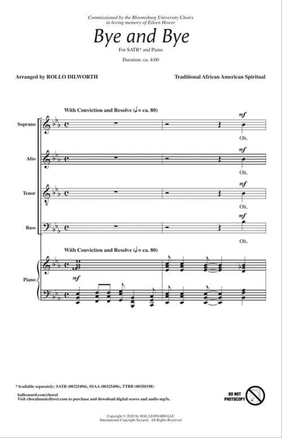 Bye and Bye 4-Part scores gallery preview page 4