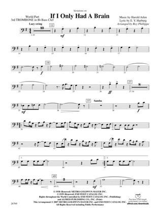 Variations on If I Only Had a Brain (from The Wizard of Oz): (wp) 3rd B-flat Trombone B.C.