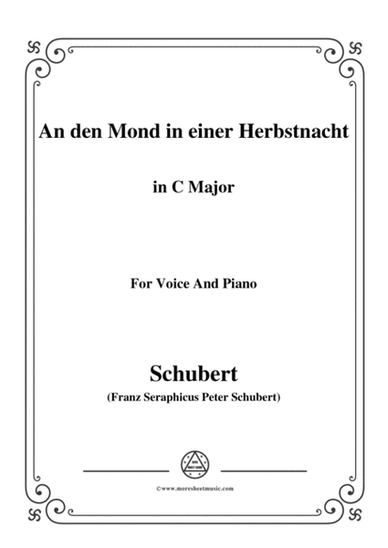 Schubert-An den Mond in einer Herbstnacht,D.614,in C Major,for Voice&Piano image number null