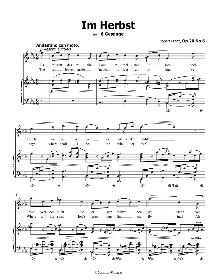 Im Herbst, by Robert Franz, in c minor Voice scores gallery preview page 3