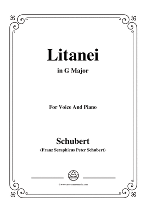 Schubert-Litanei in G Major,for voice and piano