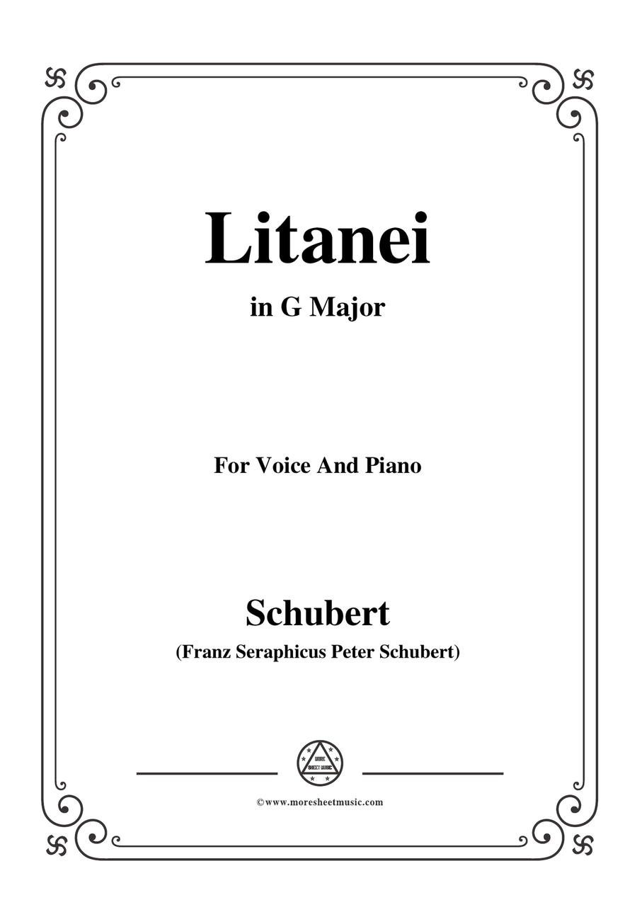 Schubert-Litanei in G Major,for voice and piano