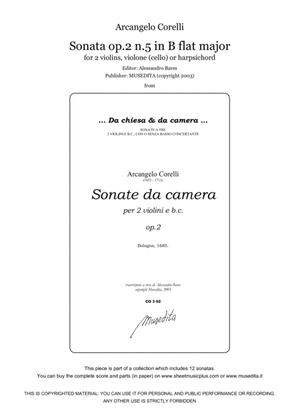 Corelli, Sonata op.2 n.5 in B flat major