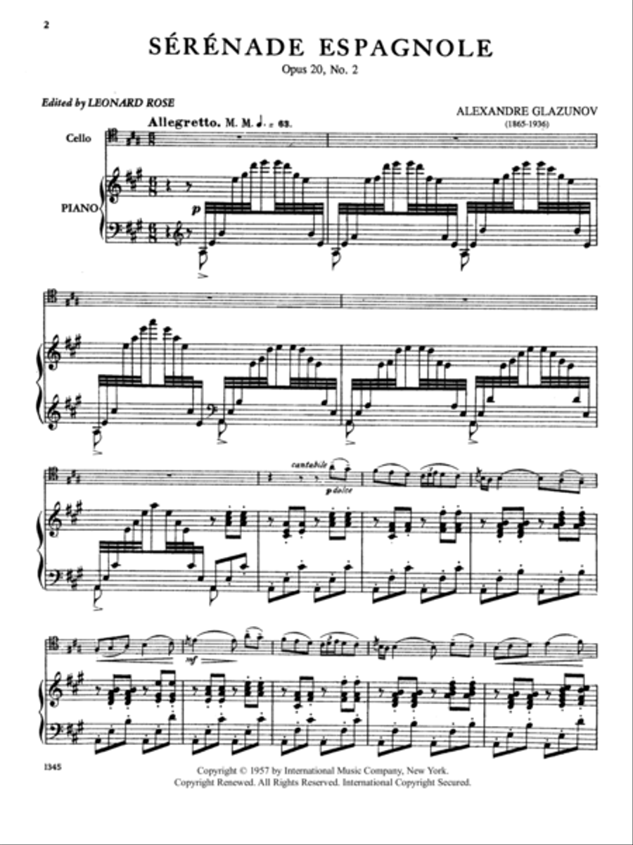 Serenade Espagnole, Opus 20, No. 2