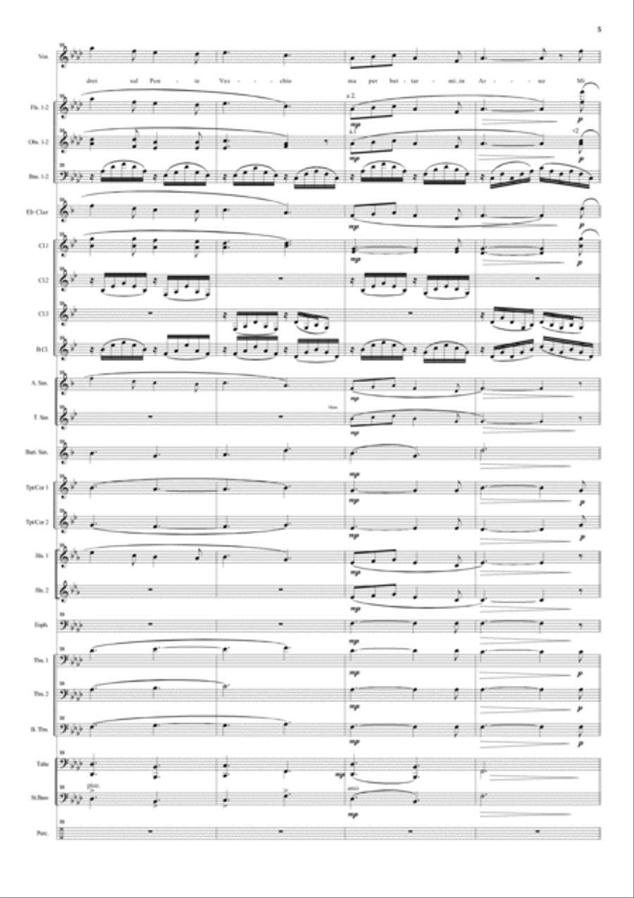O mio babbino caro for solo voice and concert band Concert Band scores gallery preview page 5