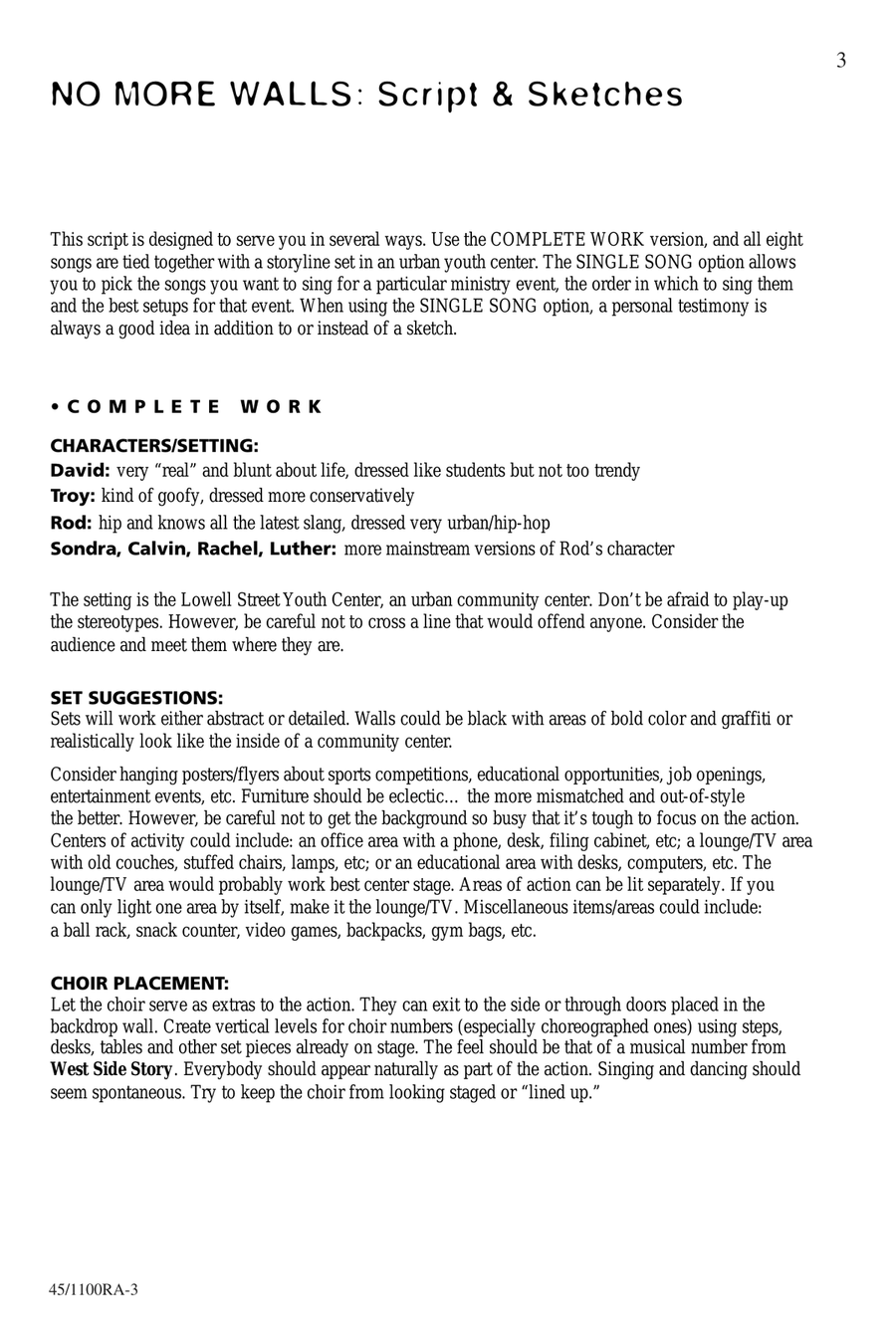No More Walls (Digital Download) Choir scores gallery preview page 3