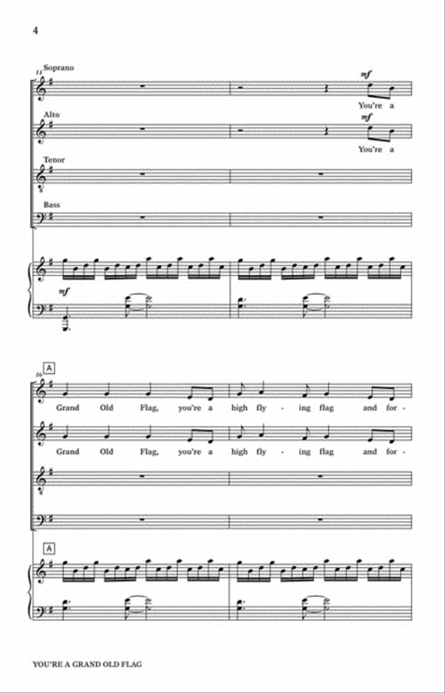 You're a Grand Old Flag 4-Part scores gallery preview page 3