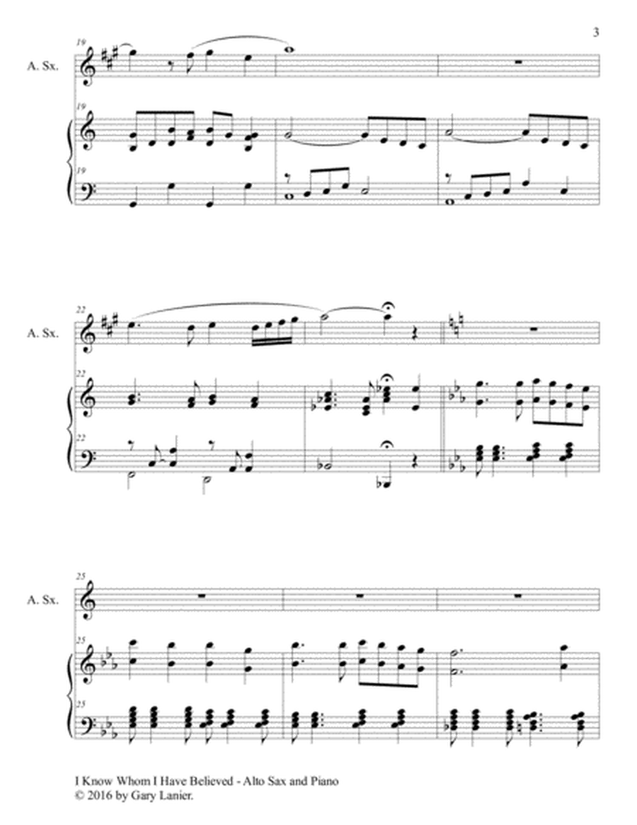 I KNOW WHOM I HAVE BELIEVED (Duet – Alto Sax & Piano with Score/Part) image number null