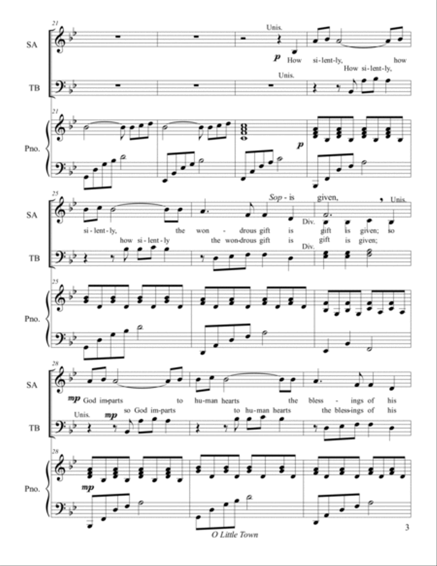O Little Town 4-Part scores gallery preview page 4