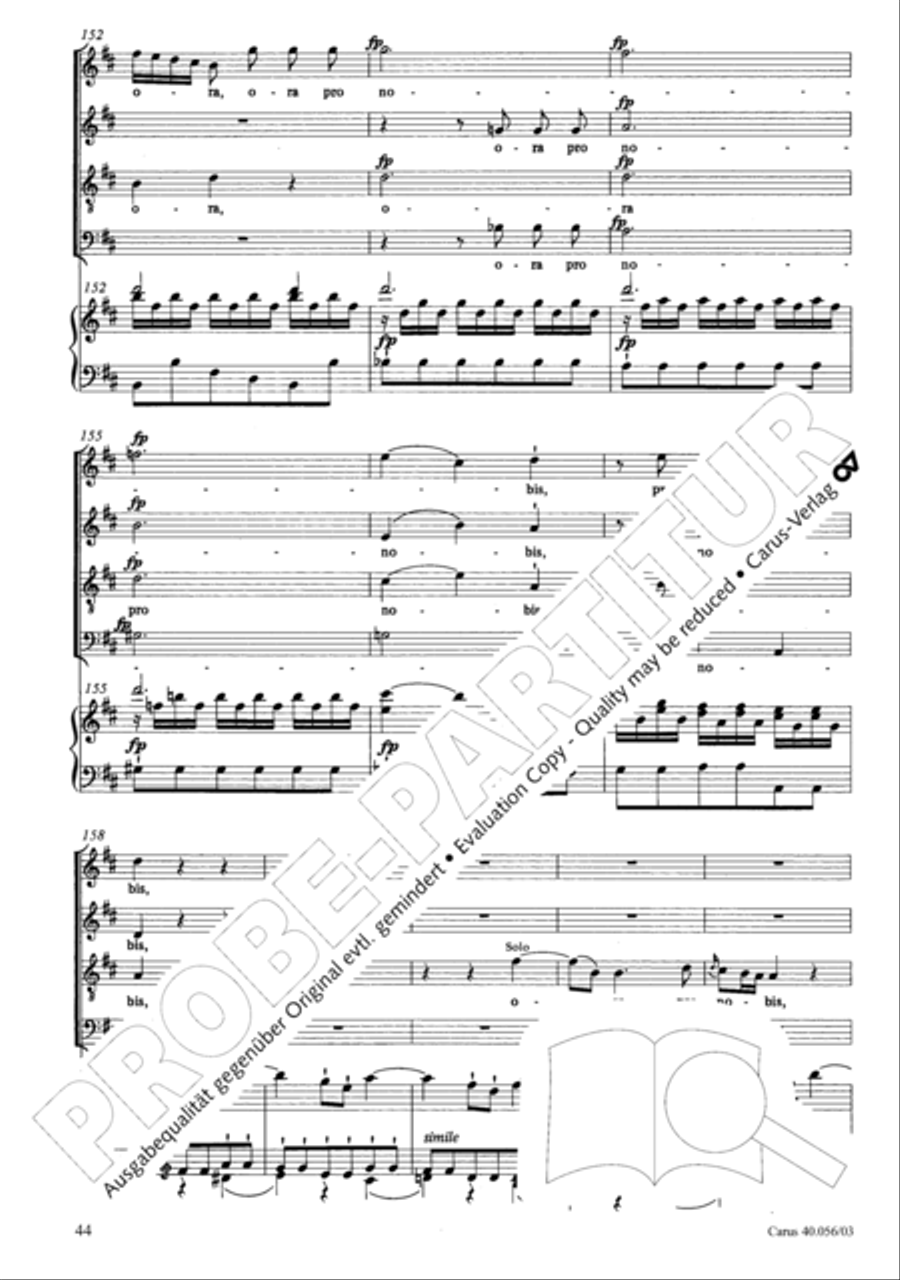 Litaniae Lauretanae B.M.V. in D 4-Part scores gallery preview page 45