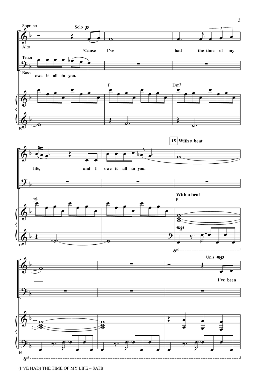 (I've Had) The Time Of My Life (arr. Mac Huff) 4-Part scores gallery preview page 2