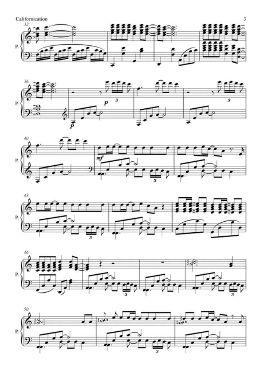 Californication Californication Piano Solo scores gallery preview page 3