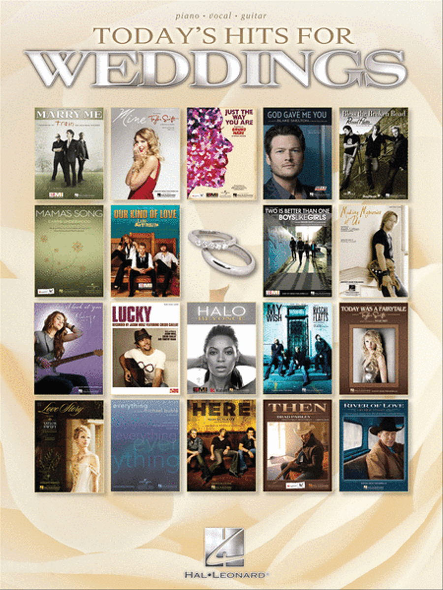 Today's Hits for Weddings Piano, Vocal, Guitar scores gallery preview page 1