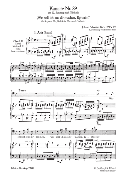 Cantata BWV 89 "Was soll ich aus dir machen, Ephraim"