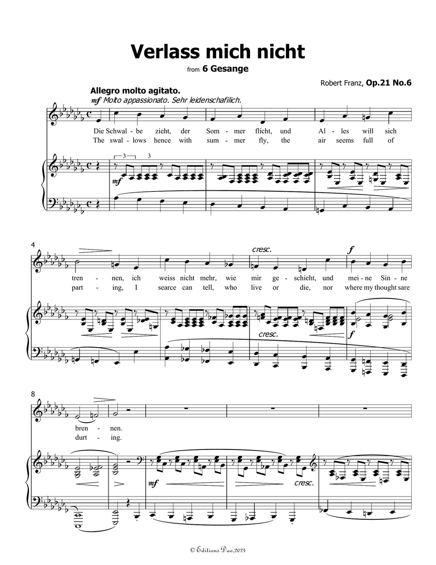 Verlass mich nicht, by Robert Franz, in a flat minor Voice scores gallery preview page 3