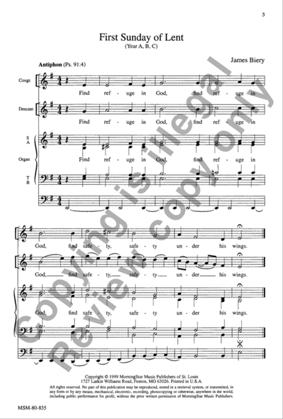 Communion Antiphons for the Lenten Season 4-Part scores gallery preview page 4
