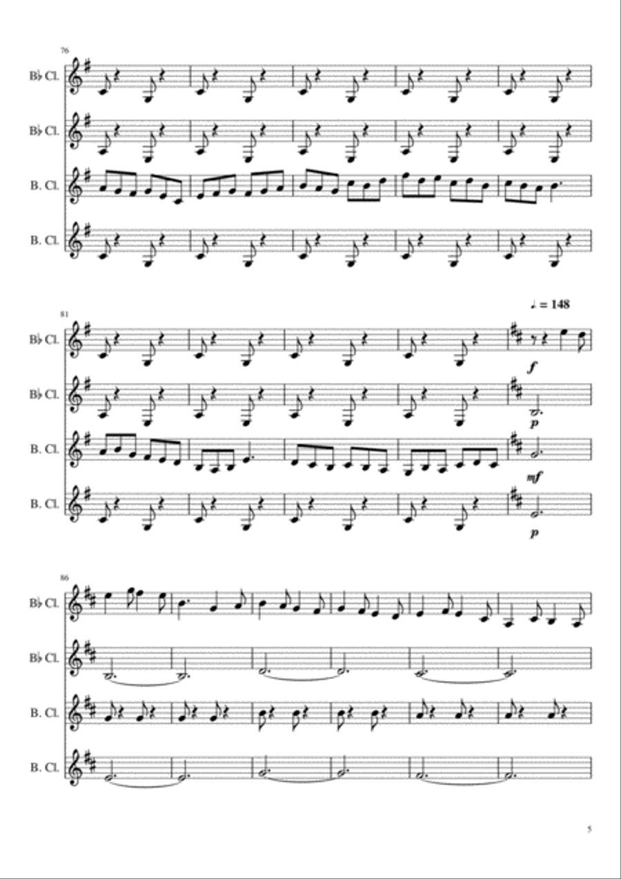 Irish Folk Song Woodwind Quartet scores gallery preview page 5