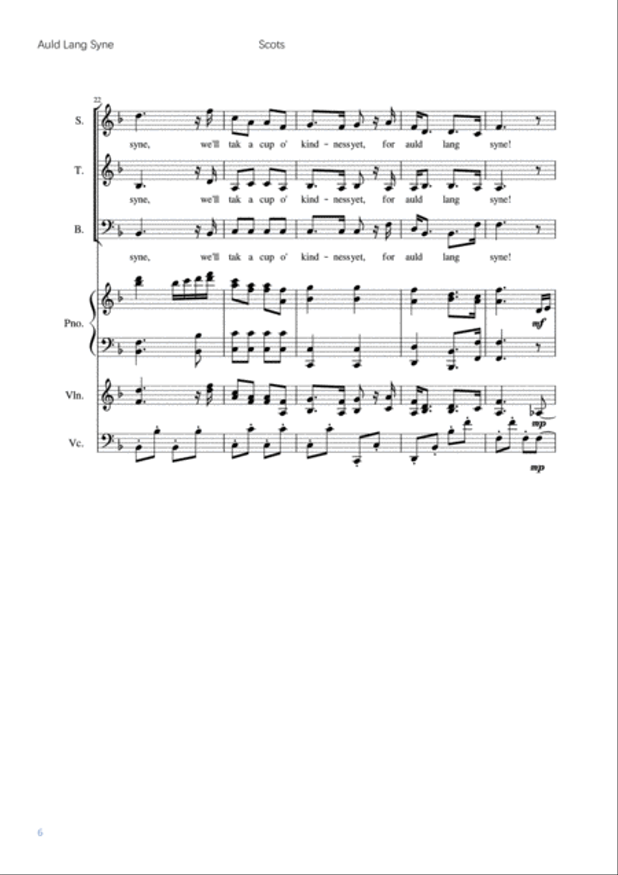 Auld Lang Syne 3-Part scores gallery preview page 6
