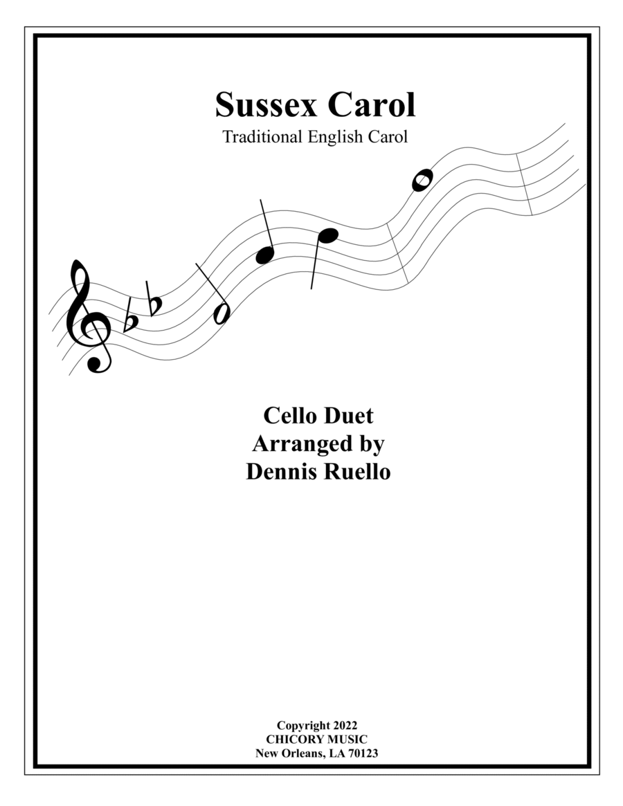 Sussex Carol - Duet for Cello String Duet scores gallery preview page 1