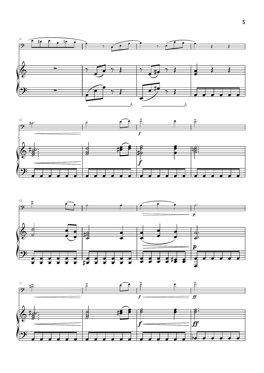 Beethoven • Für Elise / Pour Elise • bassoon & piano sheet music Bassoon Solo scores gallery preview page 5