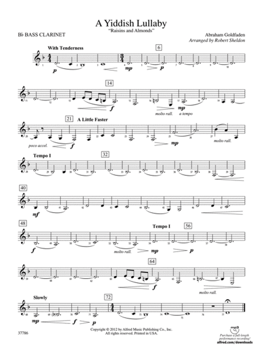 A Yiddish Lullaby: B-flat Bass Clarinet