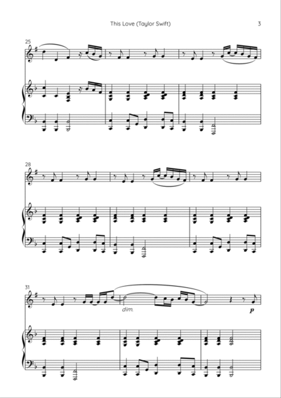 This Love B-Flat Clarinet scores gallery preview page 3