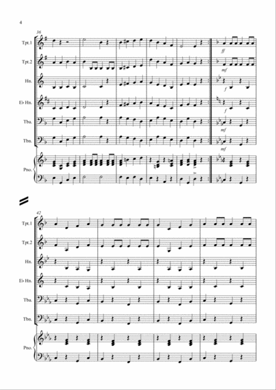 Drunken Sailor for Brass Quartet Brass Quartet scores gallery preview page 4